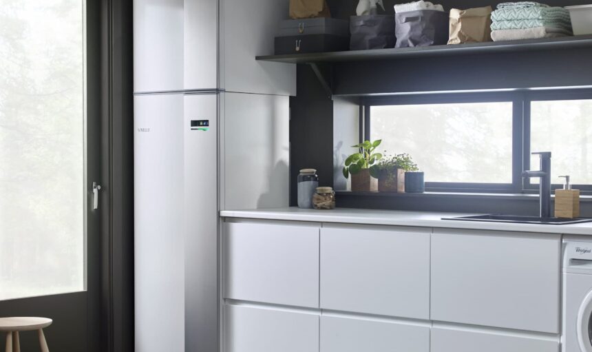 nibe_exhaust_air_source_heat_pump_in_a_laundry_room