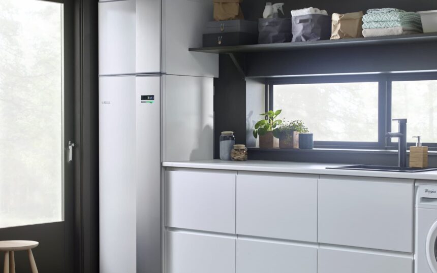 nibe_exhaust_air_source_heat_pump_in_a_laundry_room